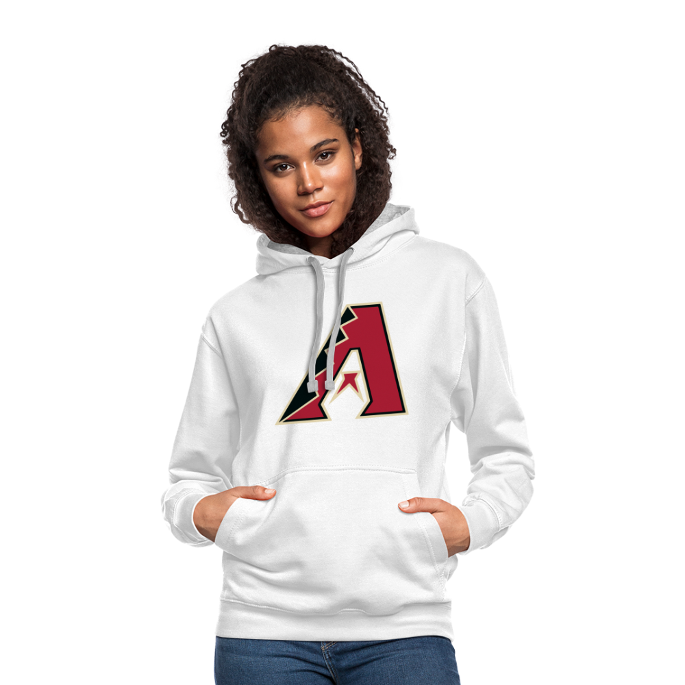 D Backs A Contrast Hoodie - white/gray