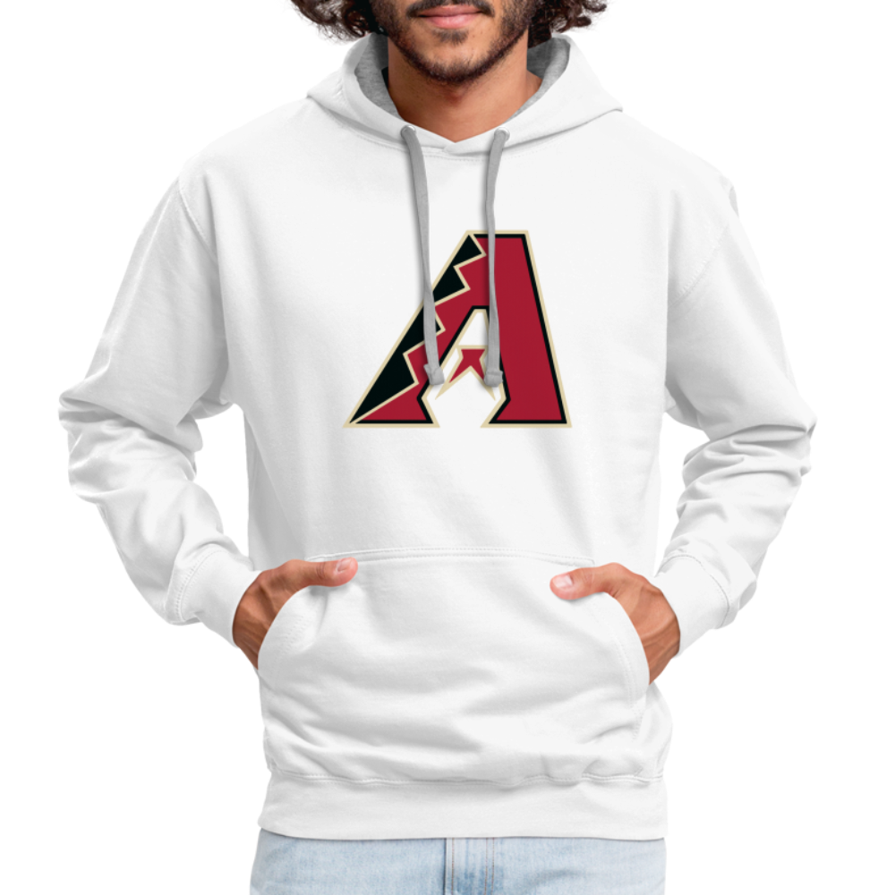D Backs A Contrast Hoodie - white/gray