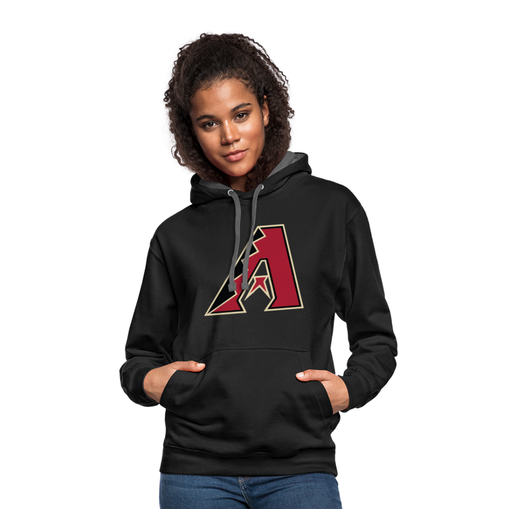 D Backs A Contrast Hoodie - black/asphalt