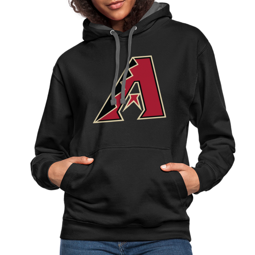 D Backs A Contrast Hoodie - black/asphalt