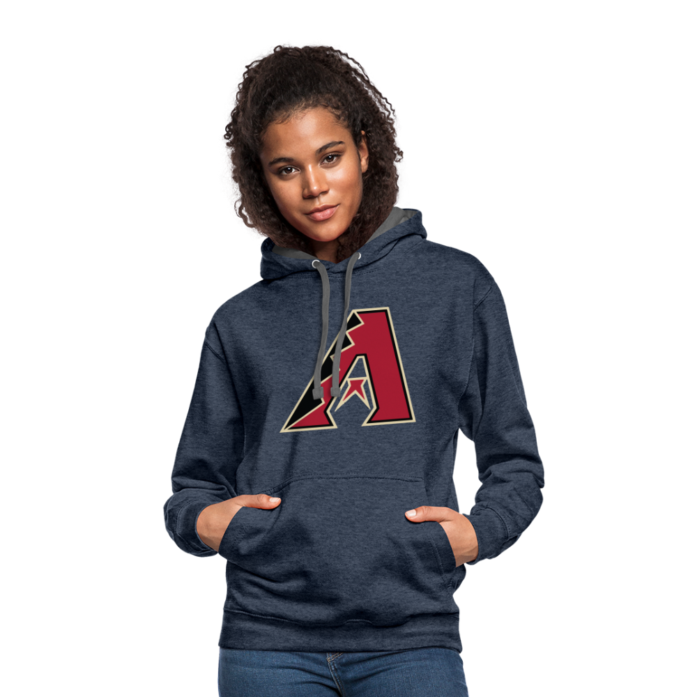 D Backs A Contrast Hoodie - indigo heather/asphalt
