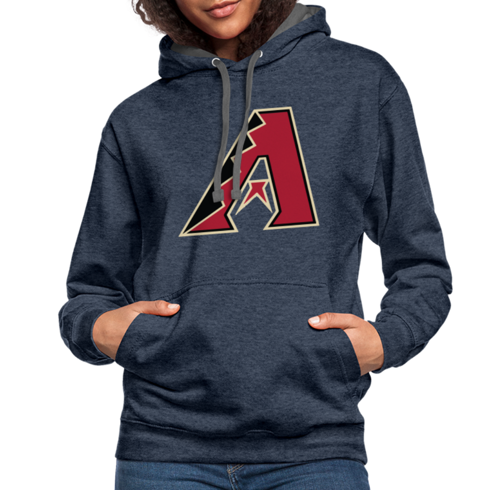 D Backs A Contrast Hoodie - indigo heather/asphalt