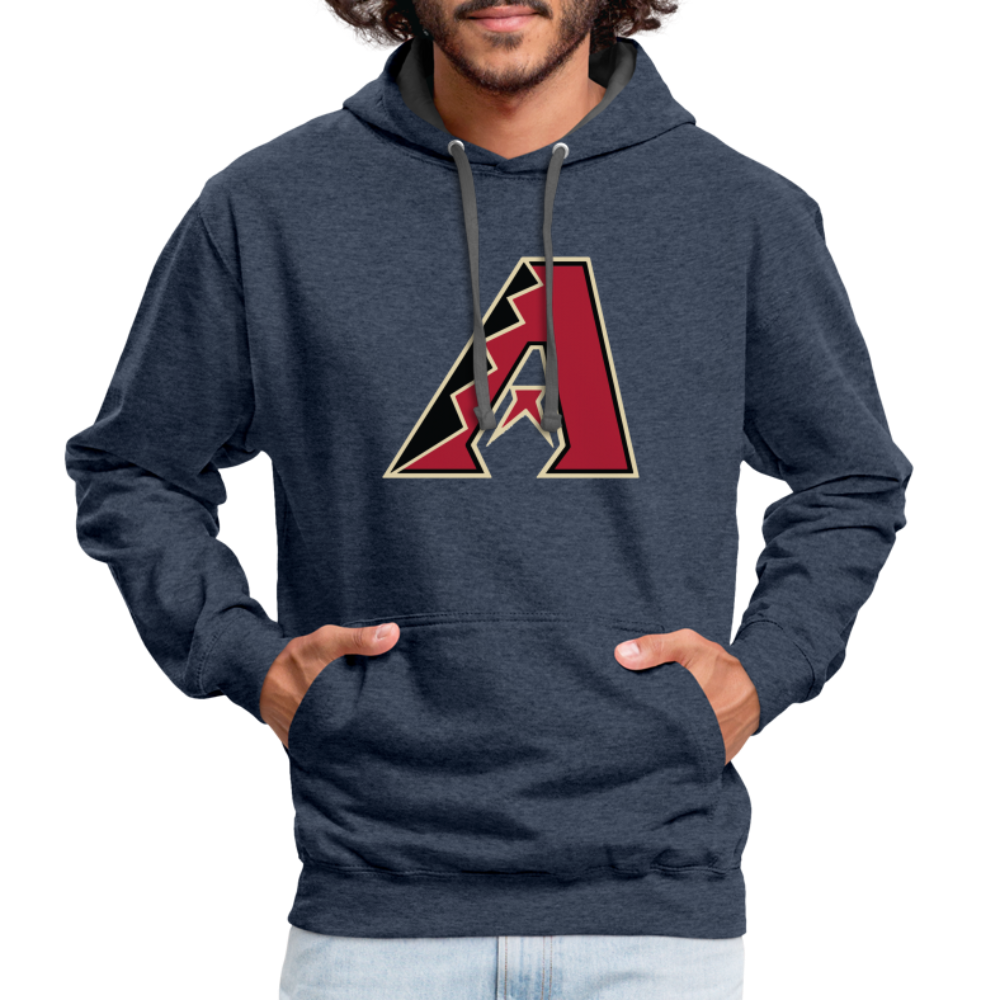 D Backs A Contrast Hoodie - indigo heather/asphalt