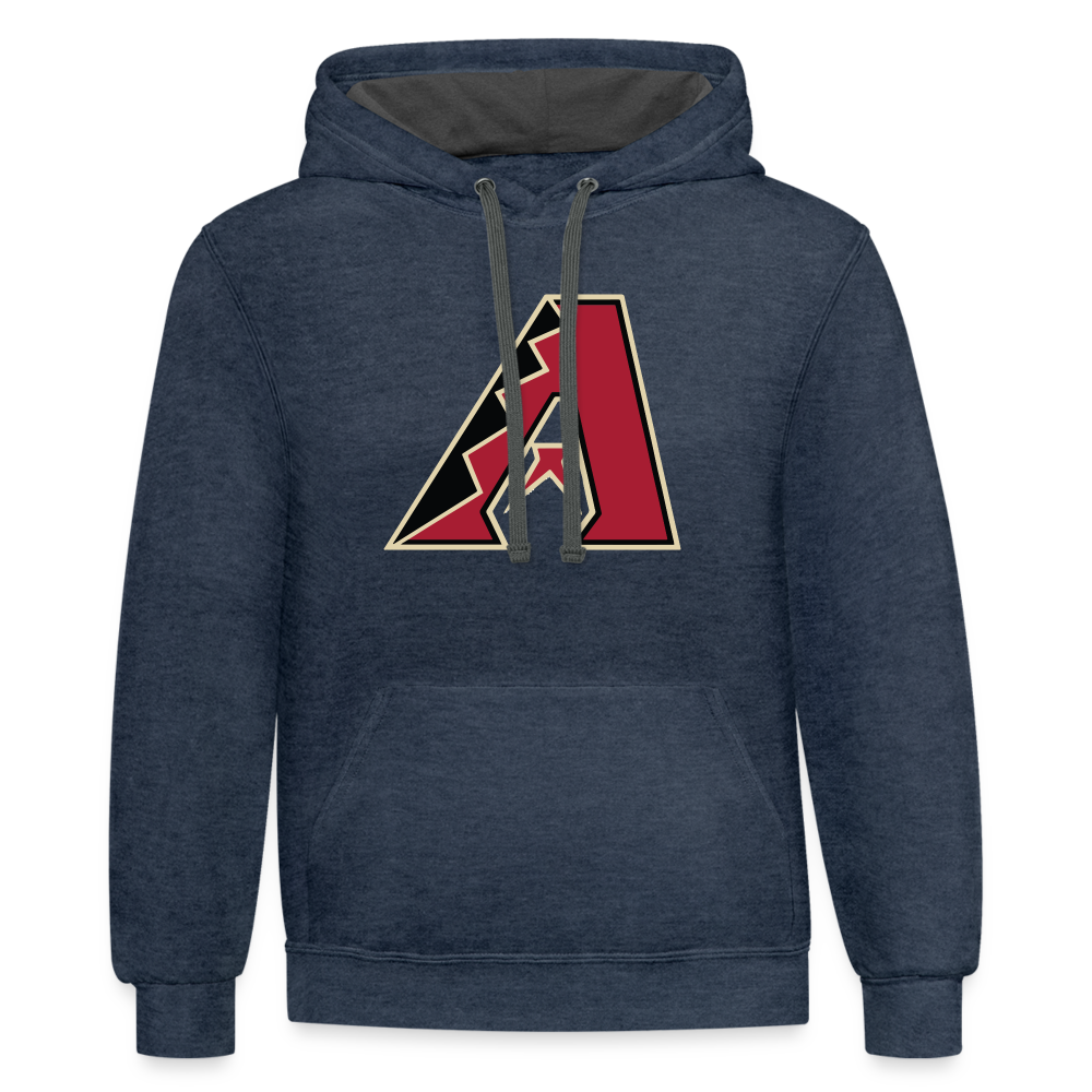 D Backs A Contrast Hoodie - indigo heather/asphalt
