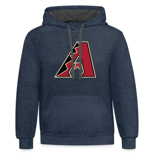 D Backs A Contrast Hoodie - indigo heather/asphalt