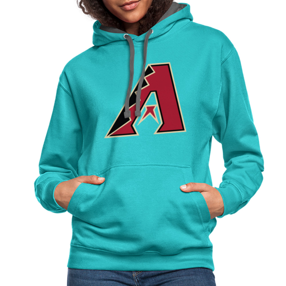 D Backs A Contrast Hoodie - scuba blue/asphalt
