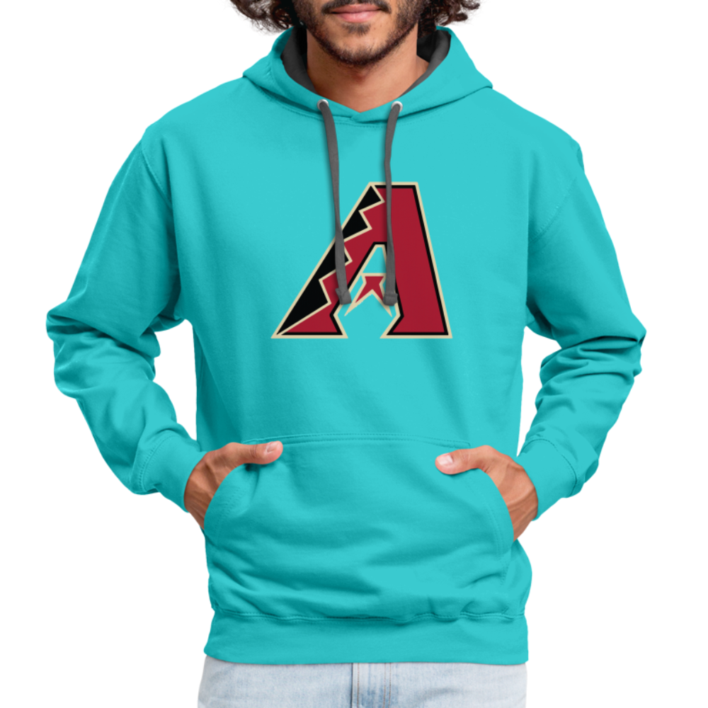 D Backs A Contrast Hoodie - scuba blue/asphalt