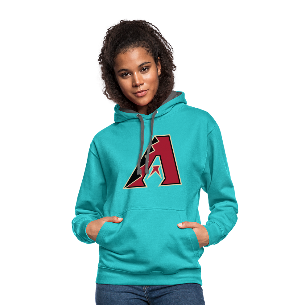 D Backs A Contrast Hoodie - scuba blue/asphalt