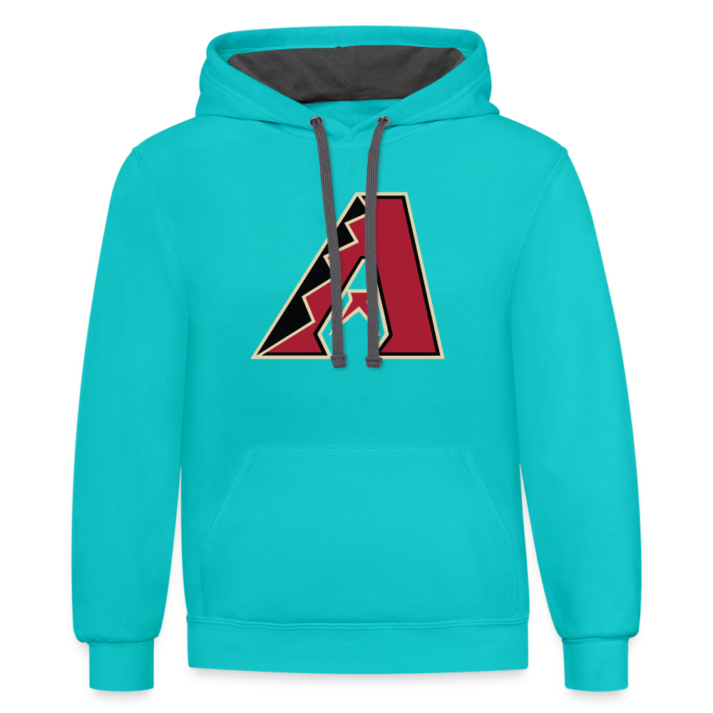 D Backs A Contrast Hoodie - scuba blue/asphalt