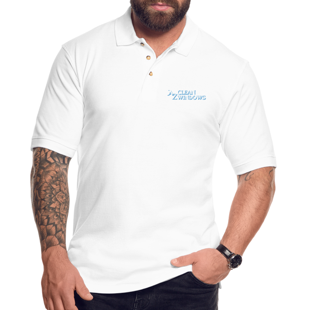 Az Clean Pique Polo Shirt - white