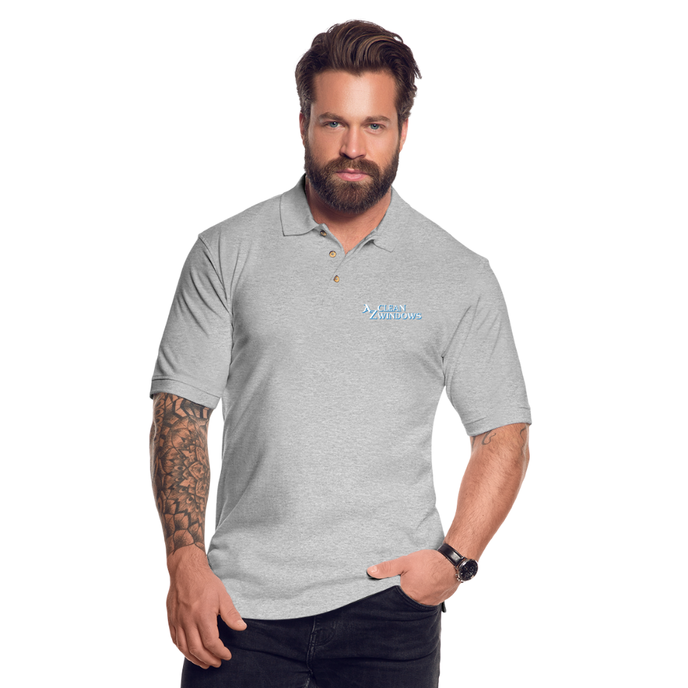 Az Clean Pique Polo Shirt - heather gray