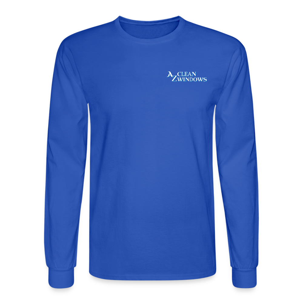 Az Clean Wht Long Sleeve T-Shirt - royal blue