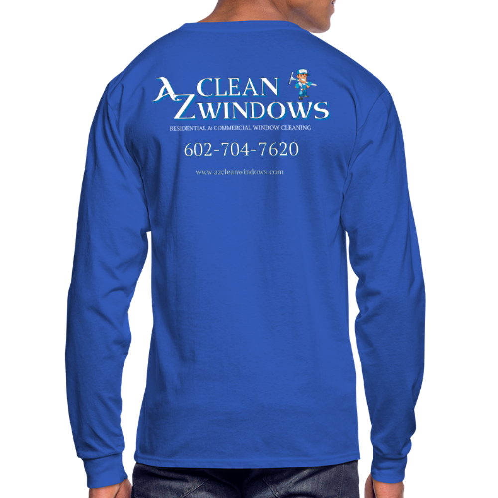 Az Clean Wht Long Sleeve T-Shirt - royal blue