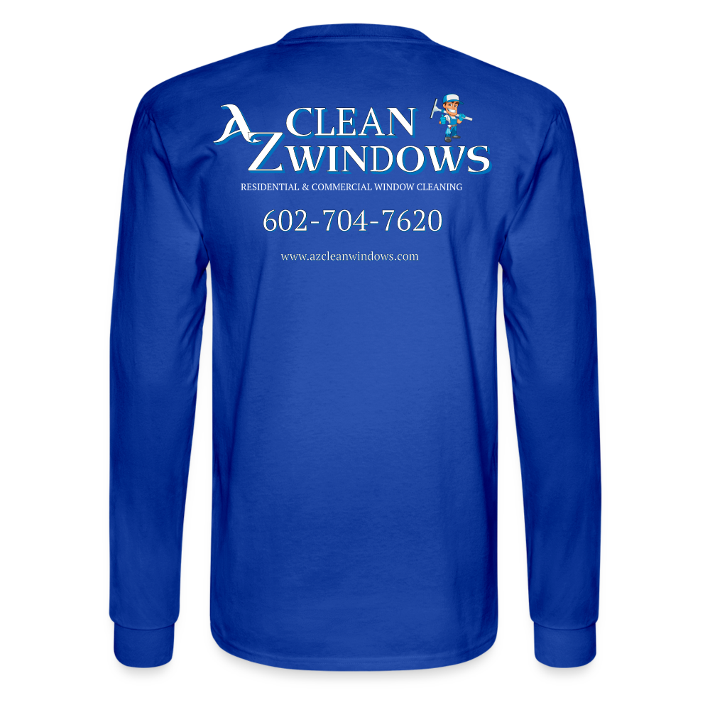 Az Clean Wht Long Sleeve T-Shirt - royal blue