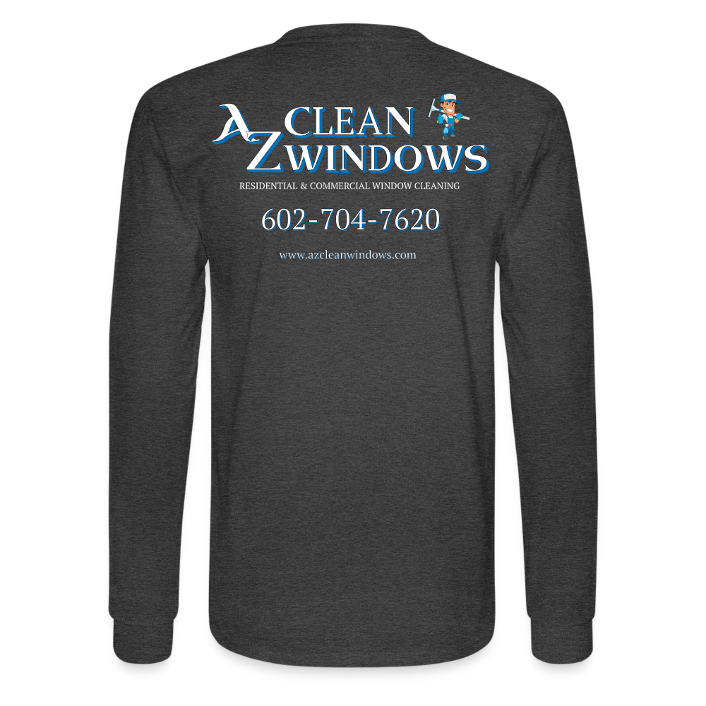 Az Clean Wht Long Sleeve T-Shirt - heather black