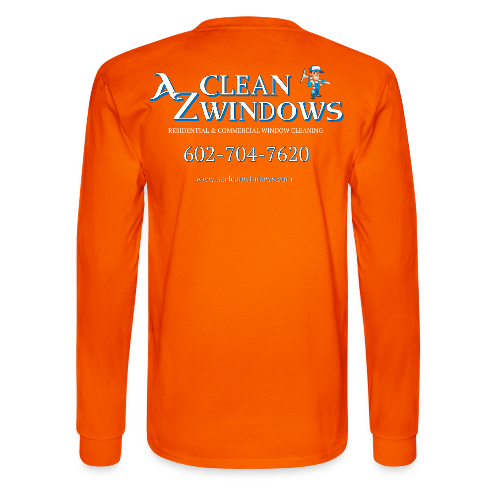 Az Clean Wht Long Sleeve T-Shirt - orange
