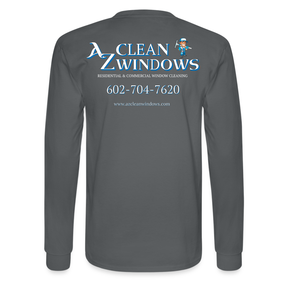 Az Clean Wht Long Sleeve T-Shirt - charcoal