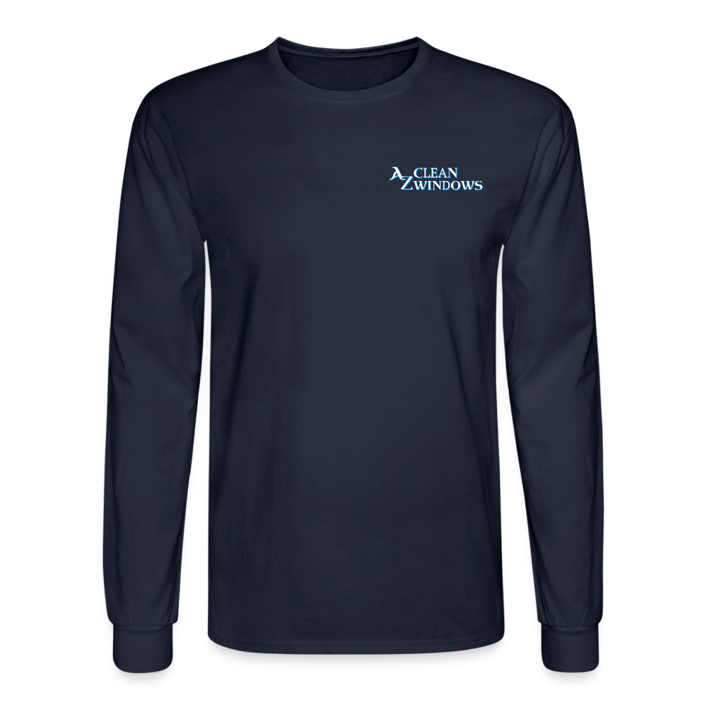 Az Clean Wht Long Sleeve T-Shirt - navy