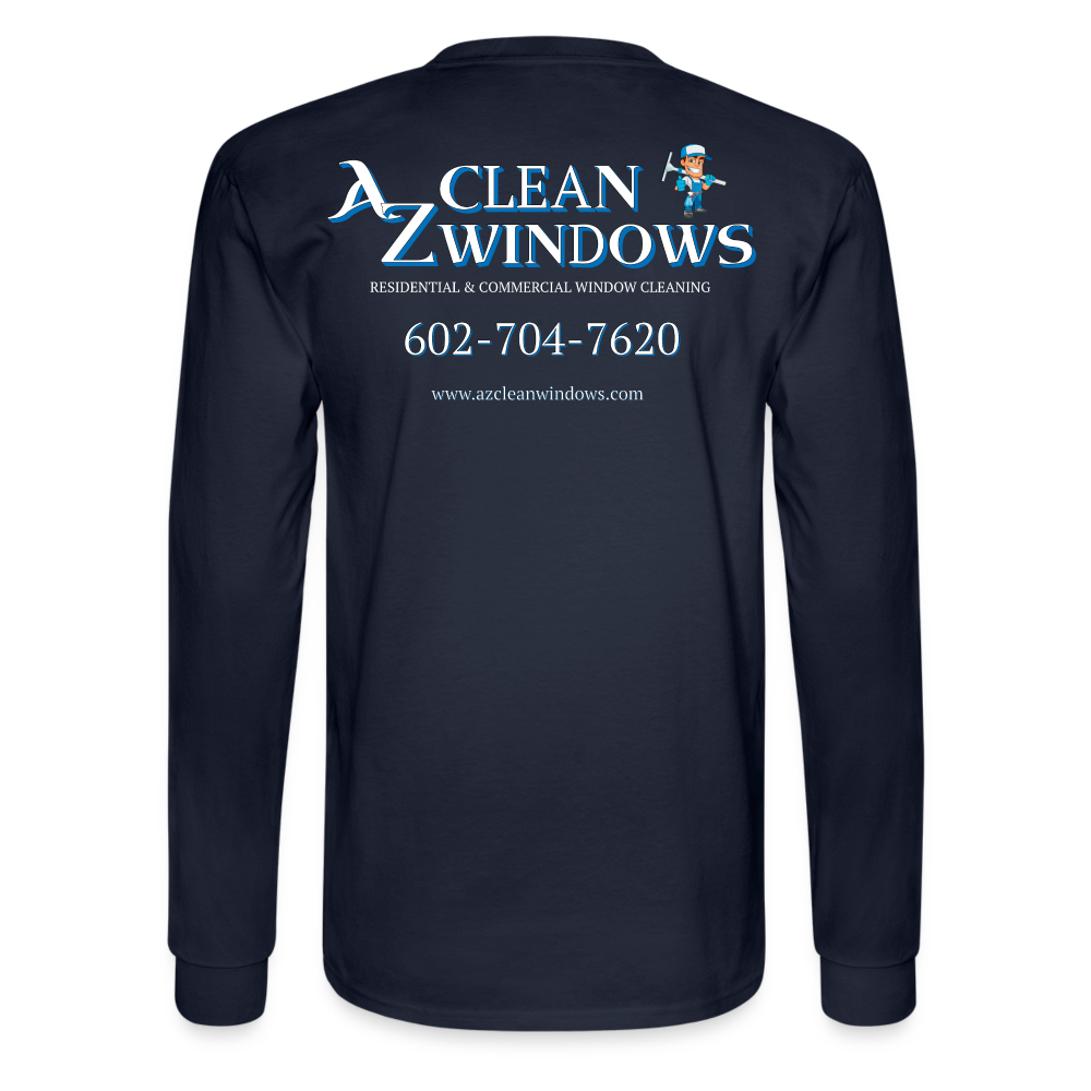 Az Clean Wht Long Sleeve T-Shirt - navy