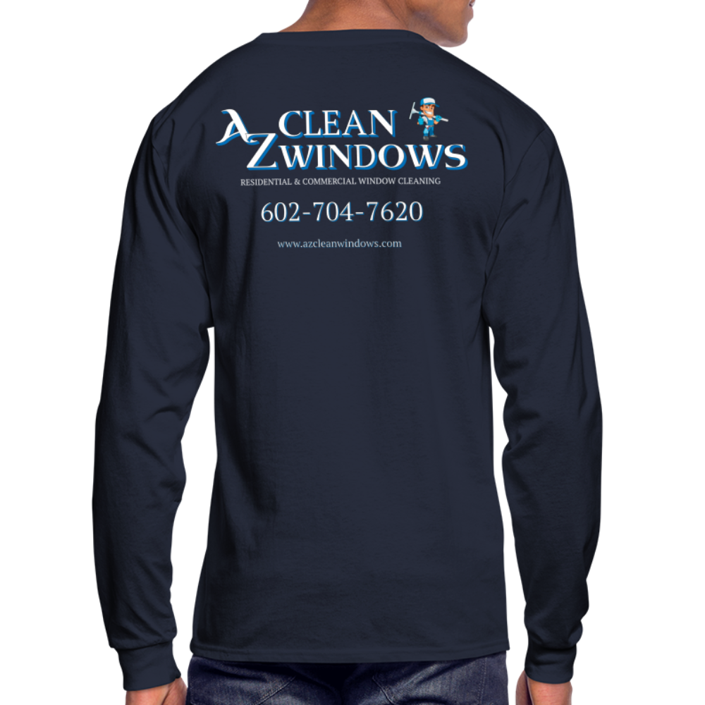 Az Clean Wht Long Sleeve T-Shirt - navy