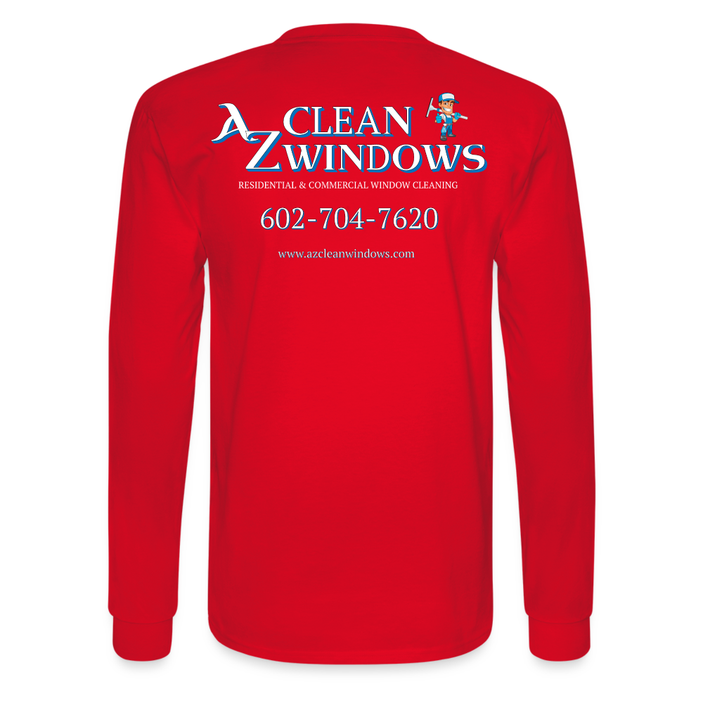 Az Clean Wht Long Sleeve T-Shirt - red