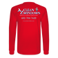 Az Clean Wht Long Sleeve T-Shirt - red