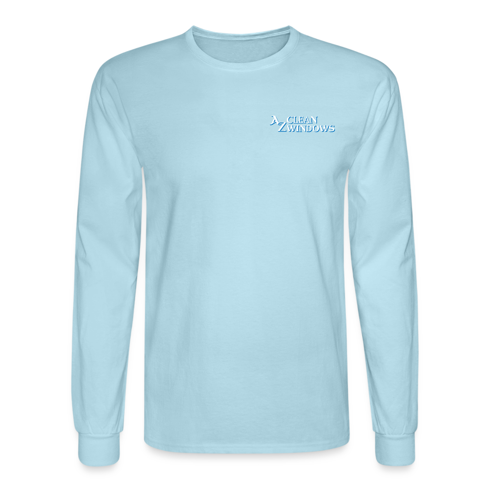 Az Clean Wht Long Sleeve T-Shirt - powder blue