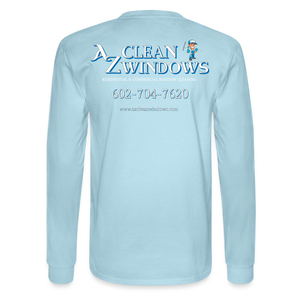 Az Clean Wht Long Sleeve T-Shirt - powder blue