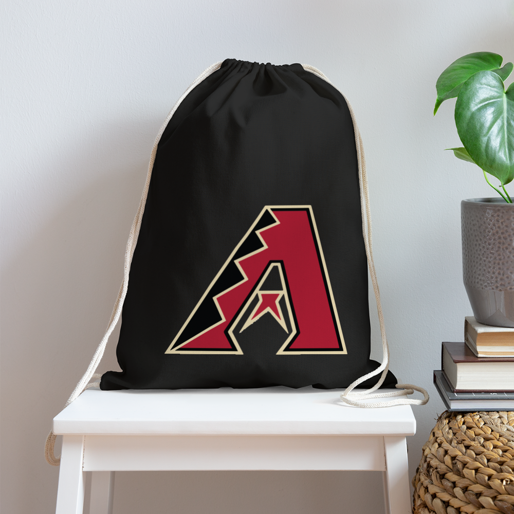 D bacs Cotton Drawstring Bag - black