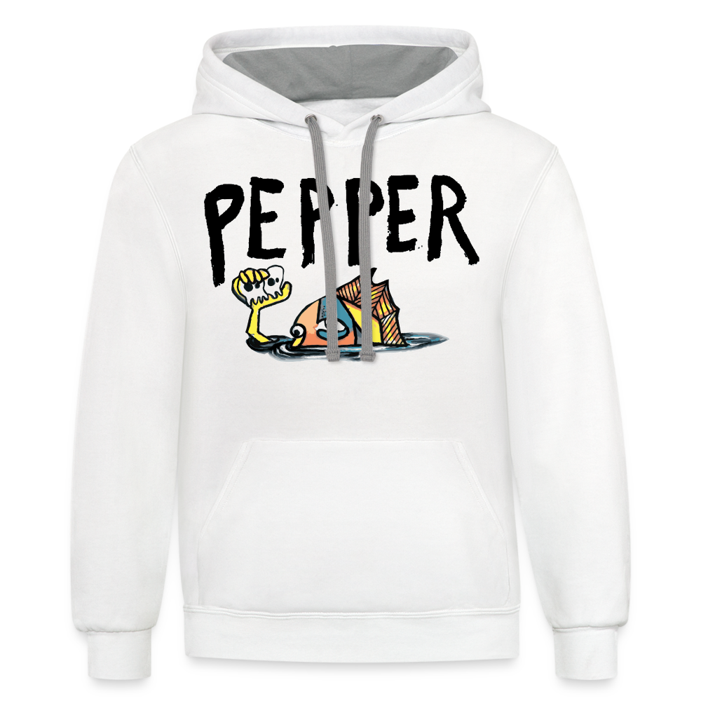 Peper Contrast Hoodie - white/gray