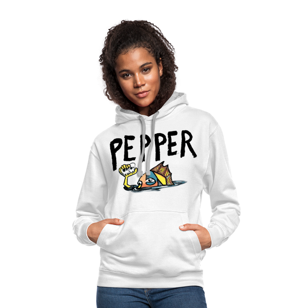 Peper Contrast Hoodie - white/gray
