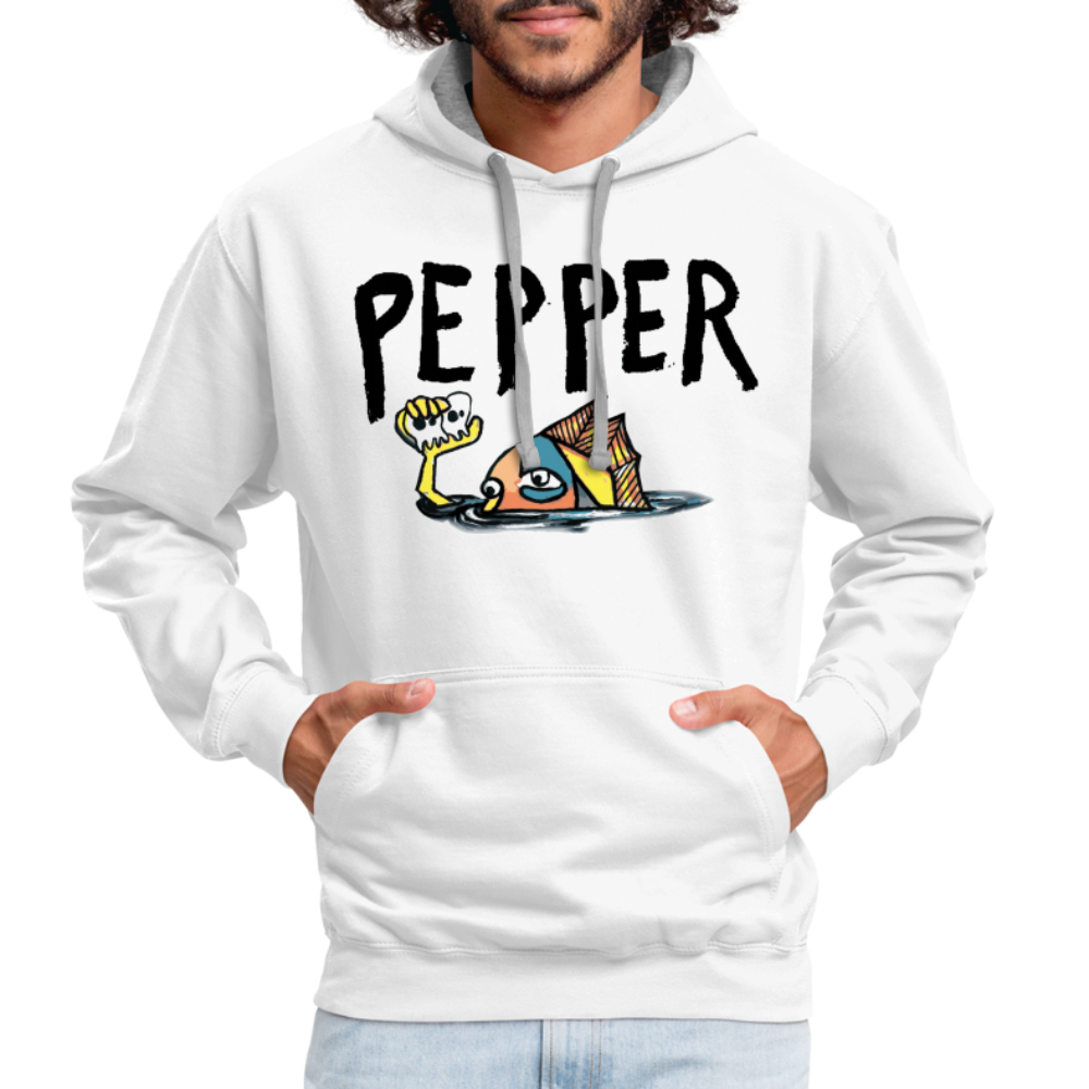 Peper Contrast Hoodie - white/gray
