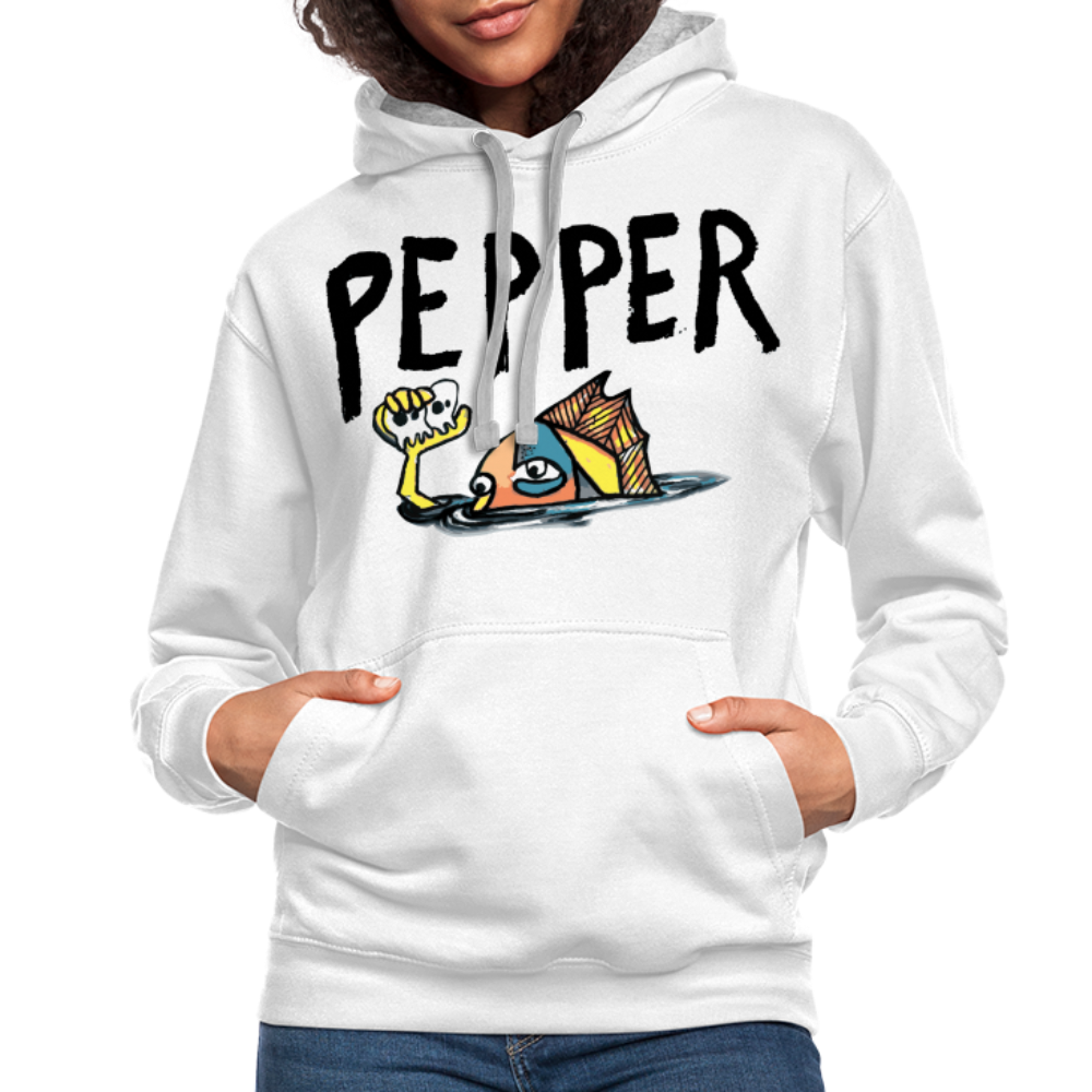Peper Contrast Hoodie - white/gray