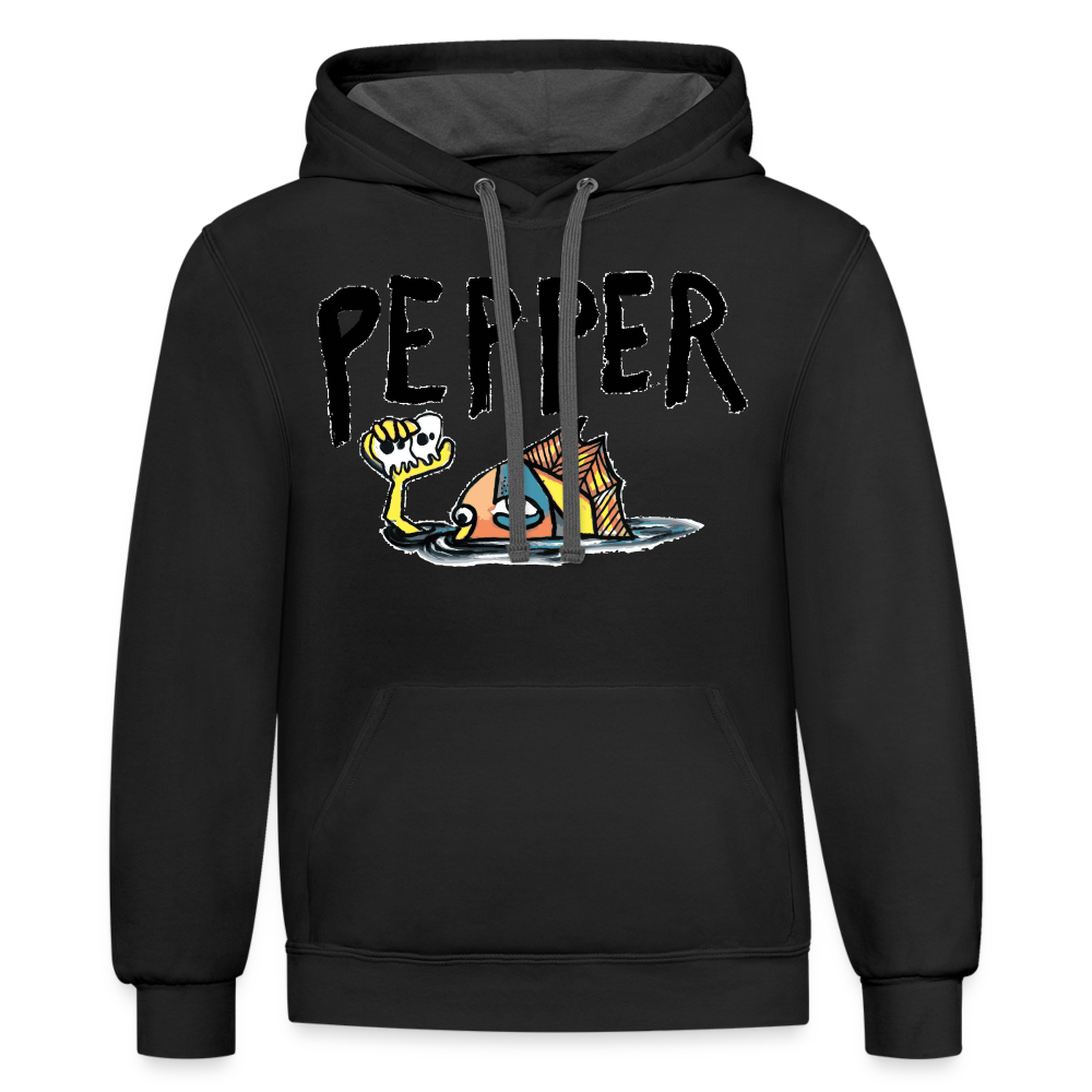 Peper Contrast Hoodie - black/asphalt