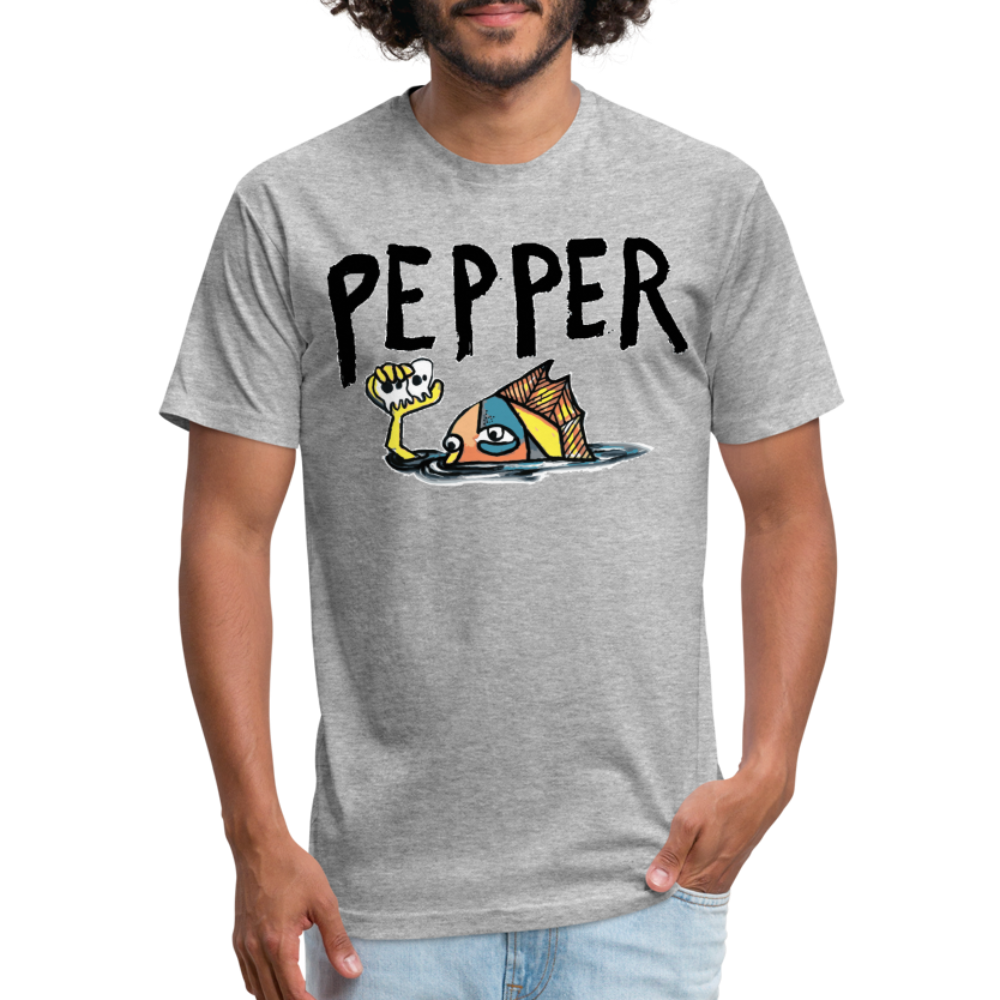 Peper Fish T-Shirt by Next Level - heather gray