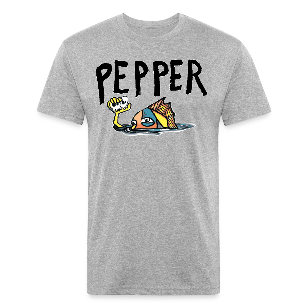 Peper Fish T-Shirt by Next Level - heather gray