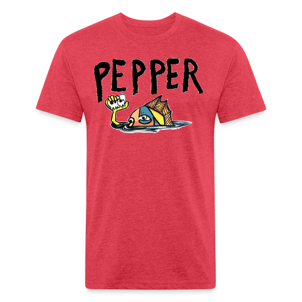 Peper Fish T-Shirt by Next Level - heather red