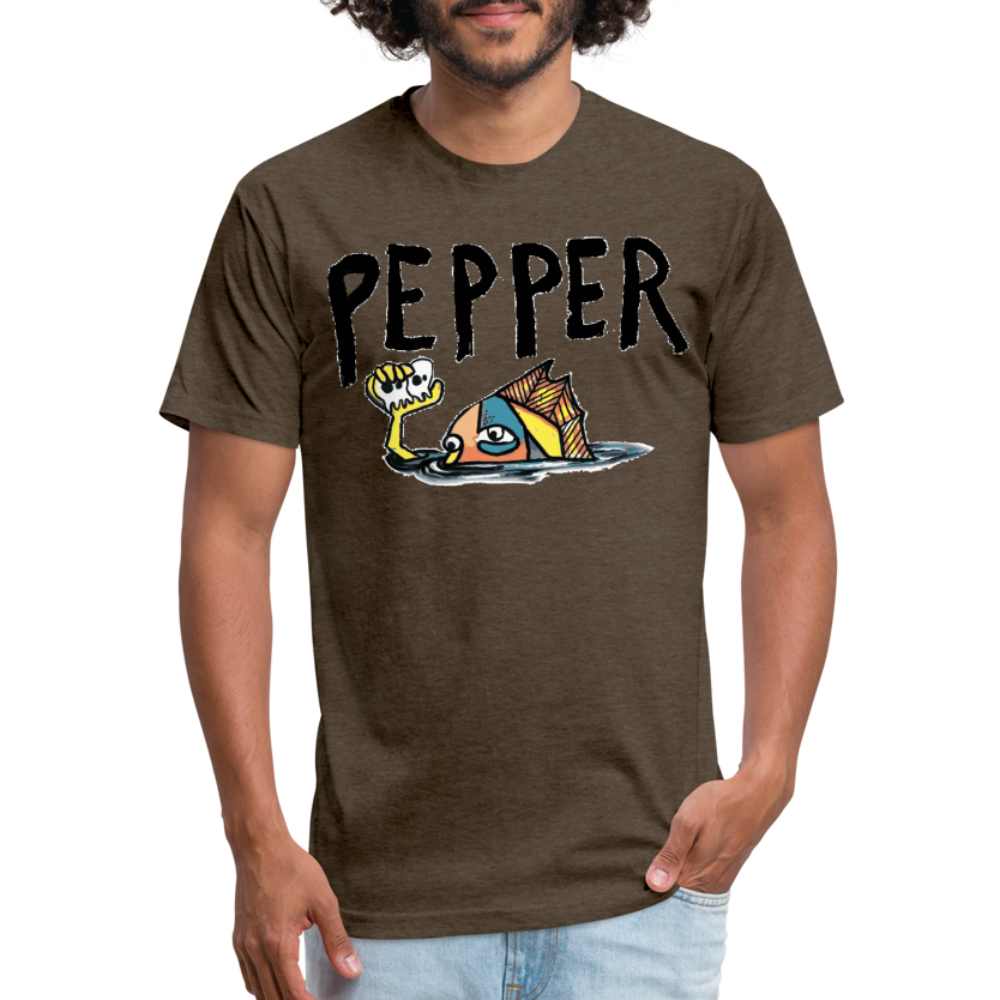 Peper Fish T-Shirt by Next Level - heather espresso