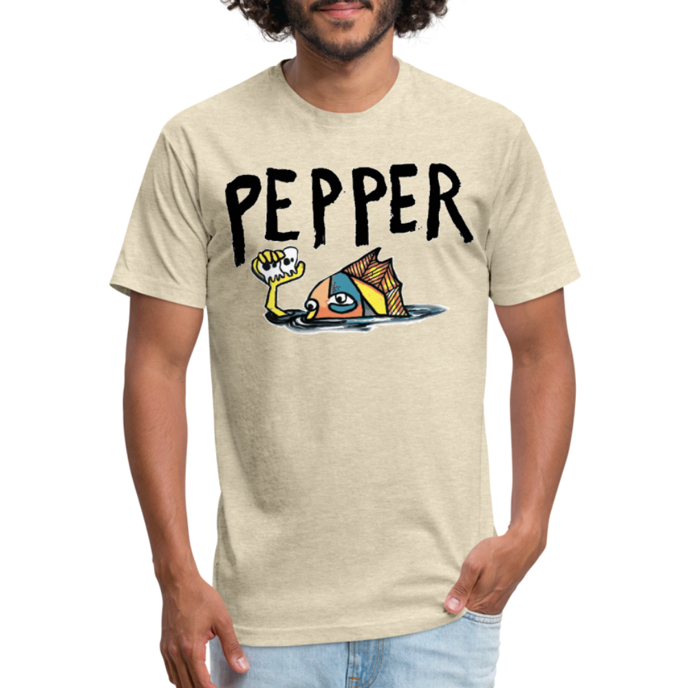 Peper Fish T-Shirt by Next Level - heather cream