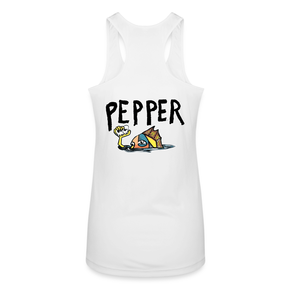 Peper Drip F - Fish B Women’s Racerback - white
