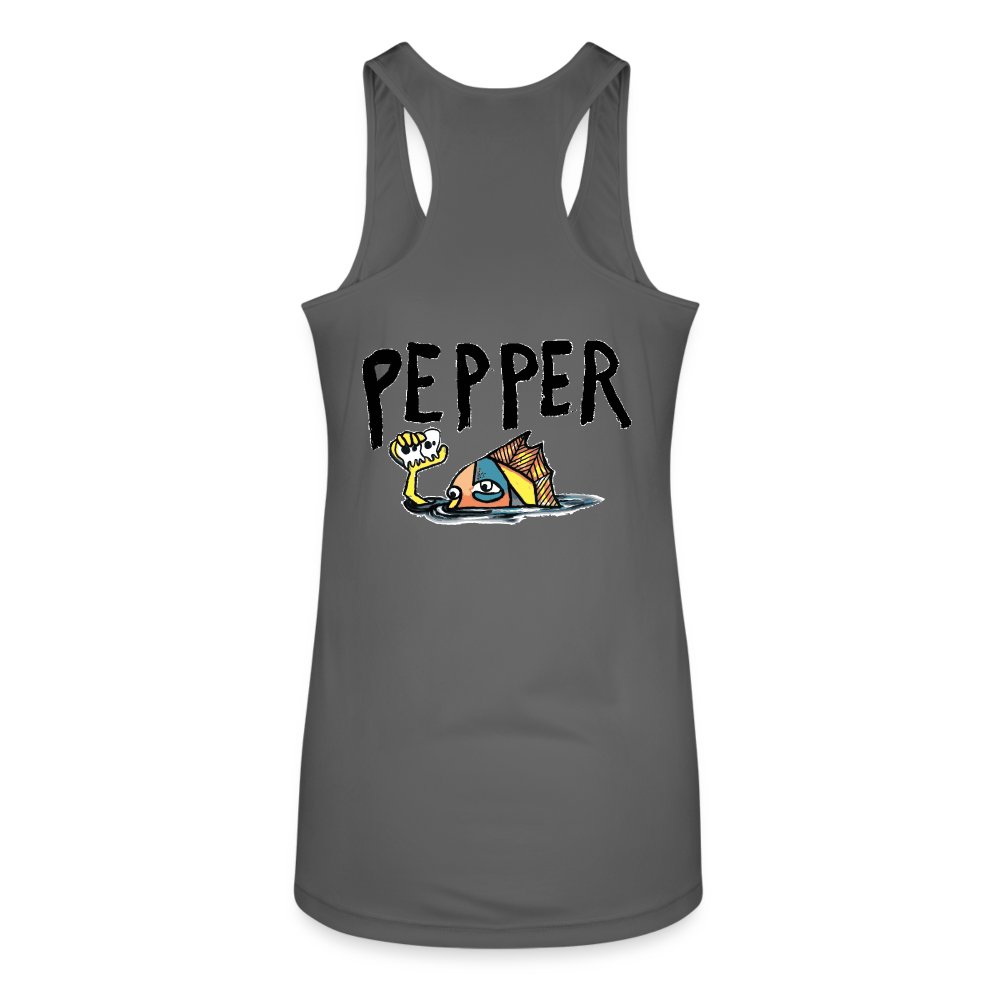 Peper Drip F - Fish B Women’s Racerback - charcoal
