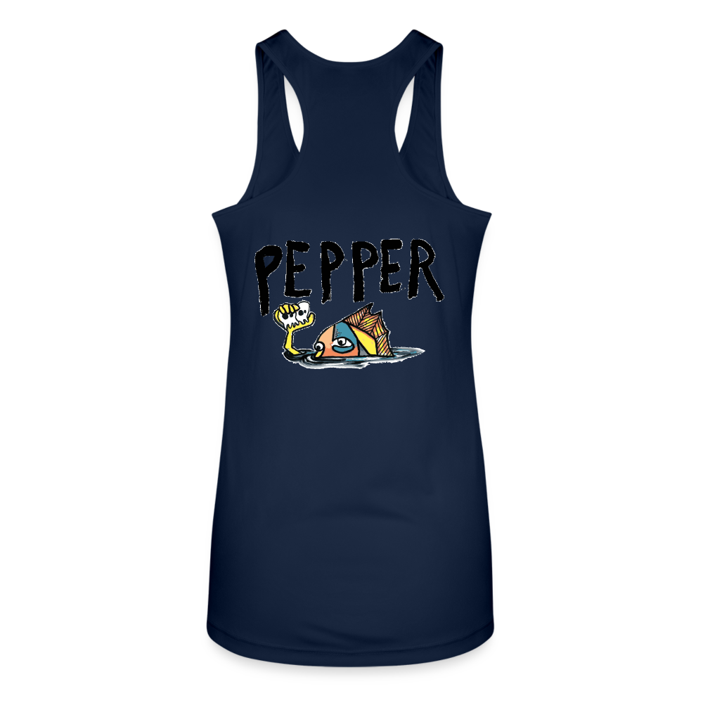 Peper Drip F - Fish B Women’s Racerback - navy