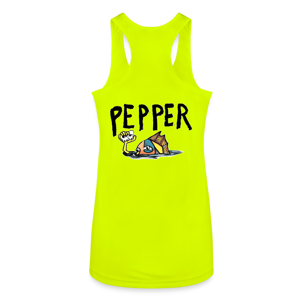 Peper Drip F - Fish B Women’s Racerback - neon yellow