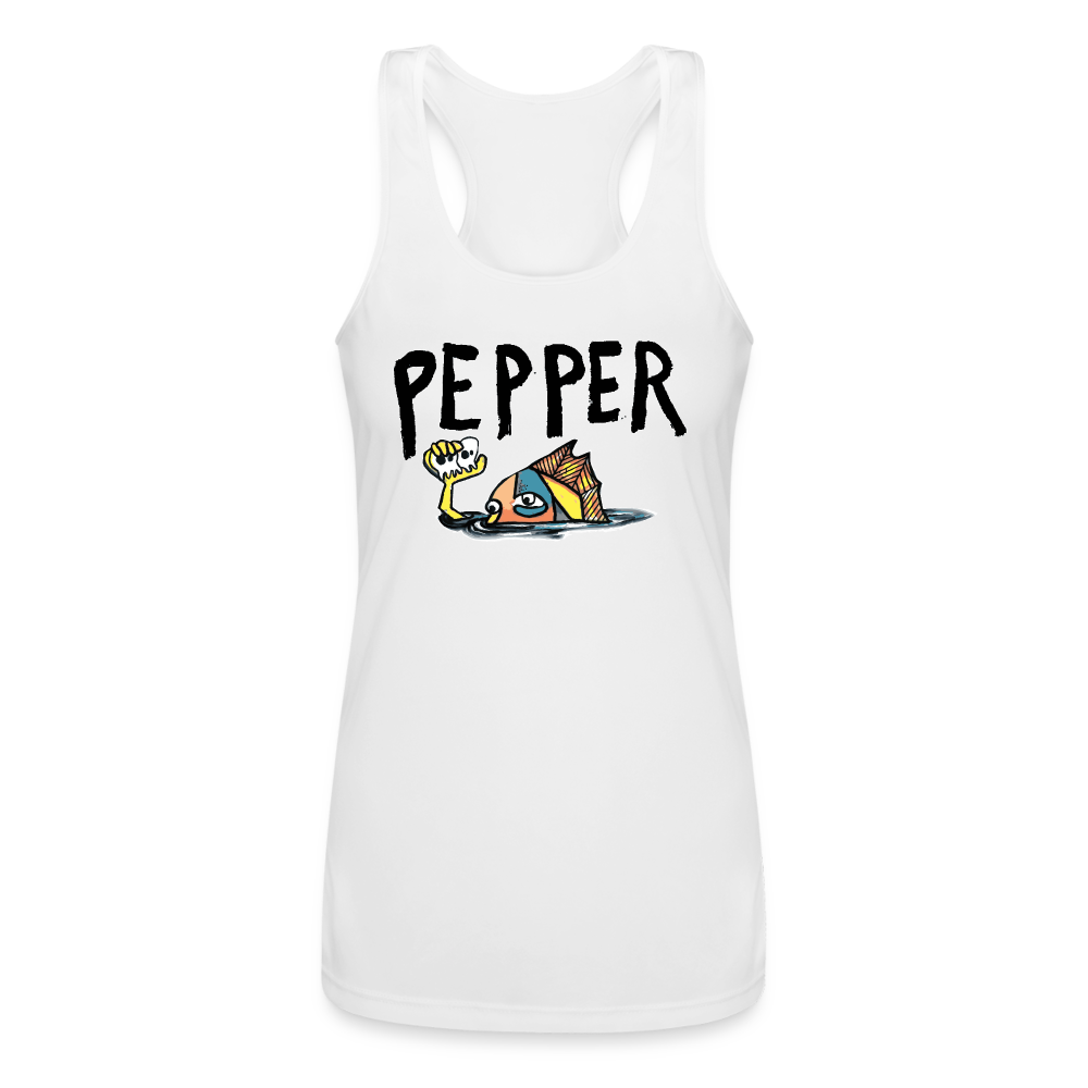 Peper Fish F Women’s Racerback - white