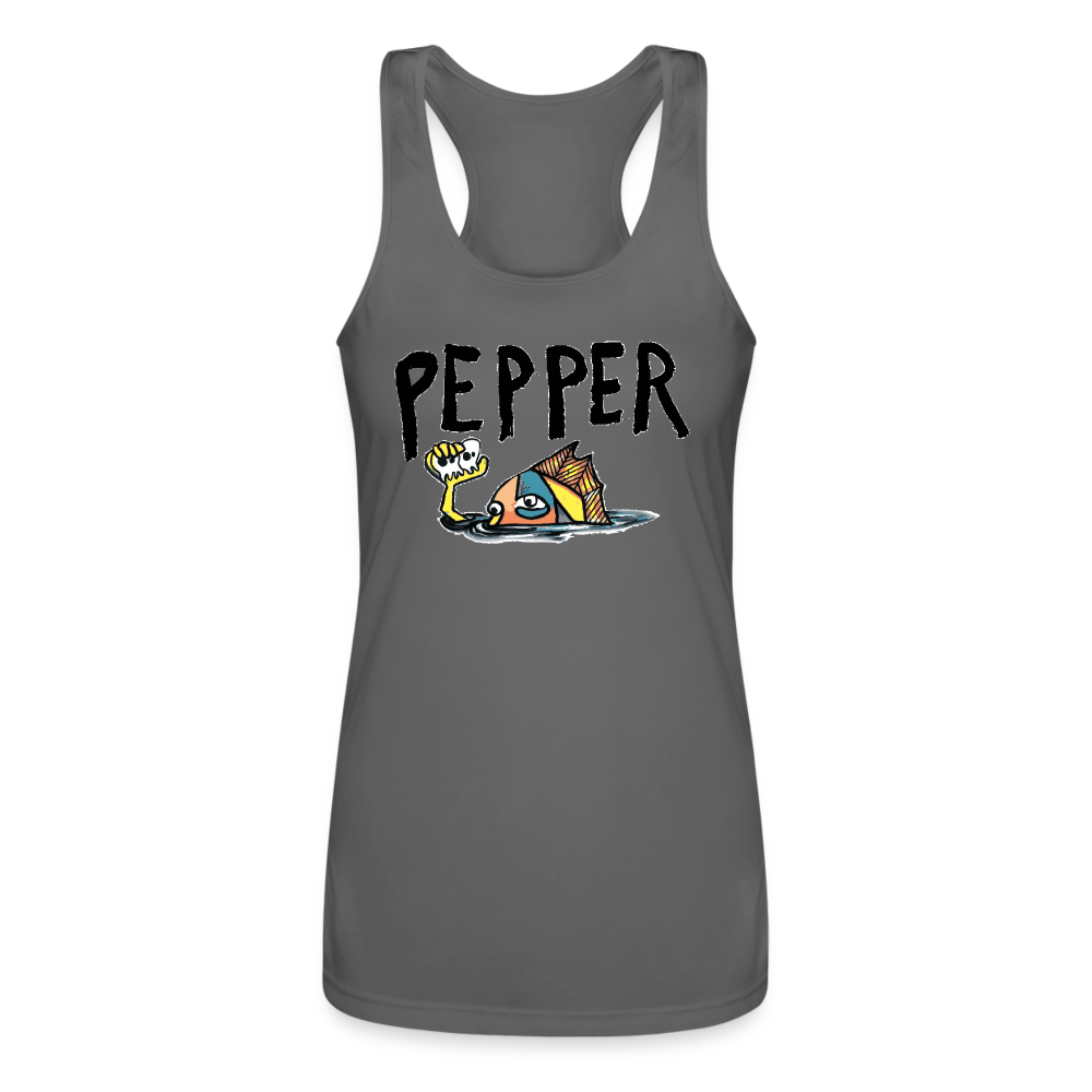 Peper Fish F Women’s Racerback - charcoal