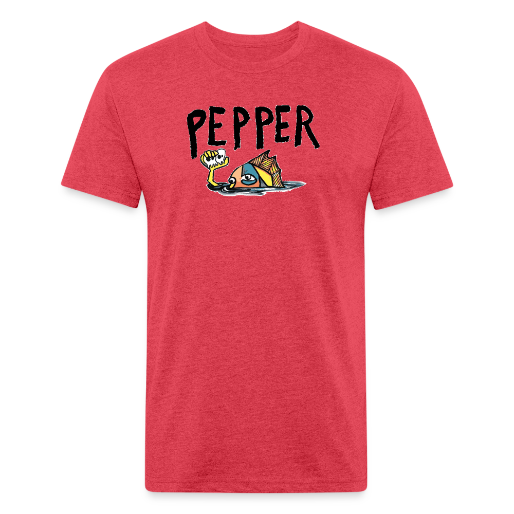 Peper Fish F by Next Level - heather red