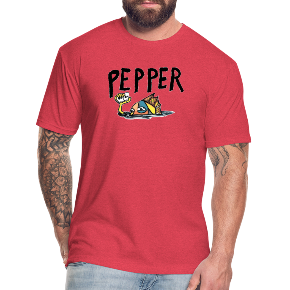Peper Fish F by Next Level - heather red