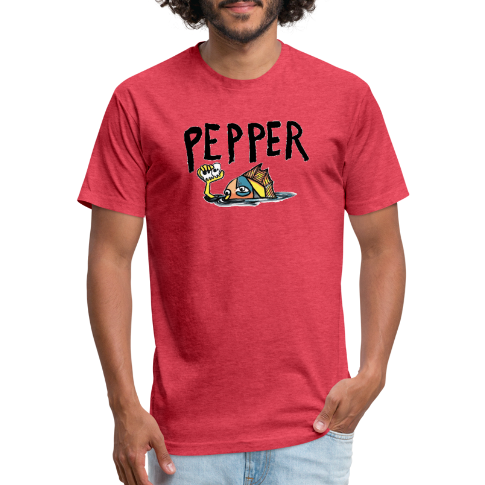 Peper Fish F by Next Level - heather red