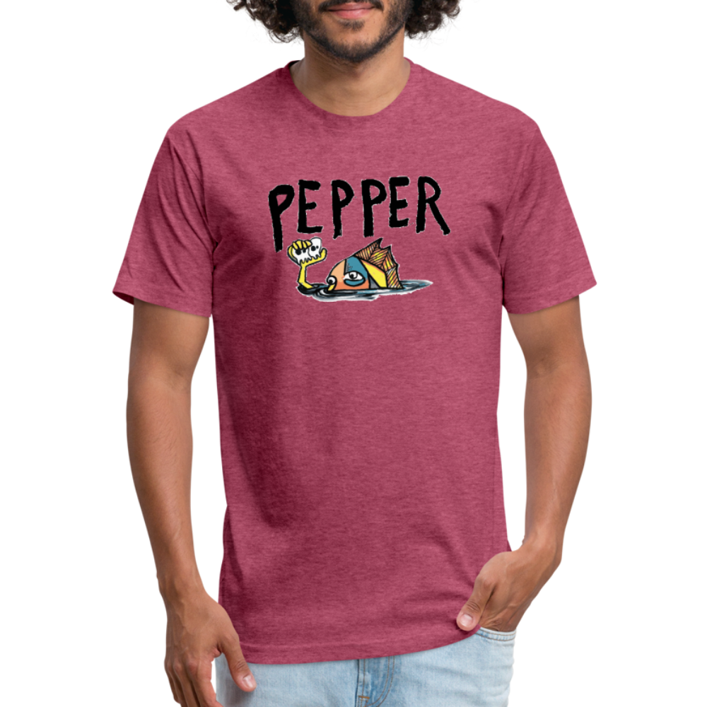 Peper Fish F by Next Level - heather burgundy