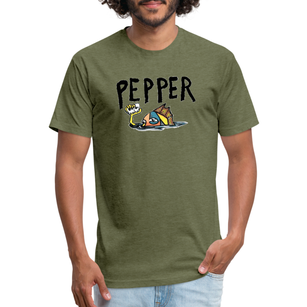 Peper Fish F by Next Level - heather military green